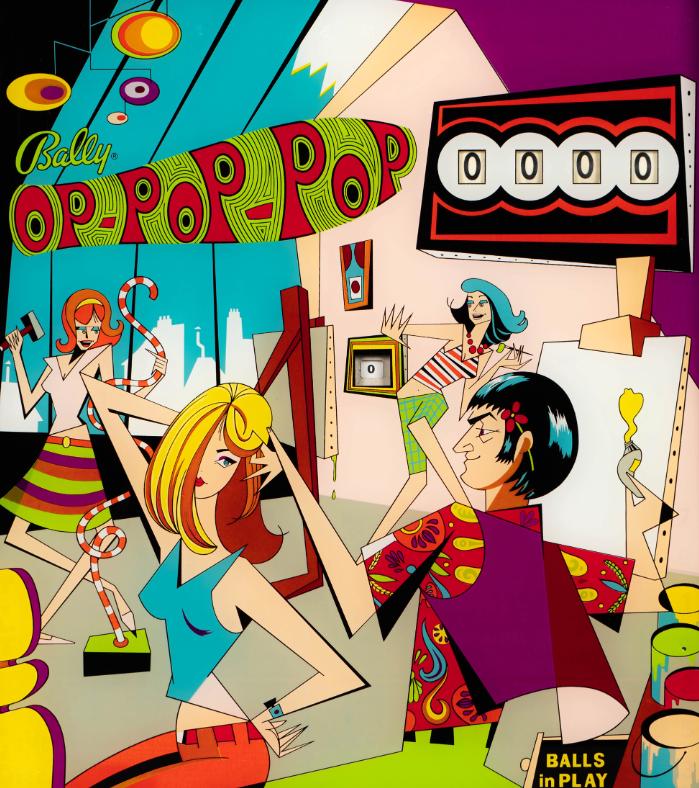 Retro Glow Pinball Art – 8"x 10" LED Framed Print - "OP-Pop-Pop"
