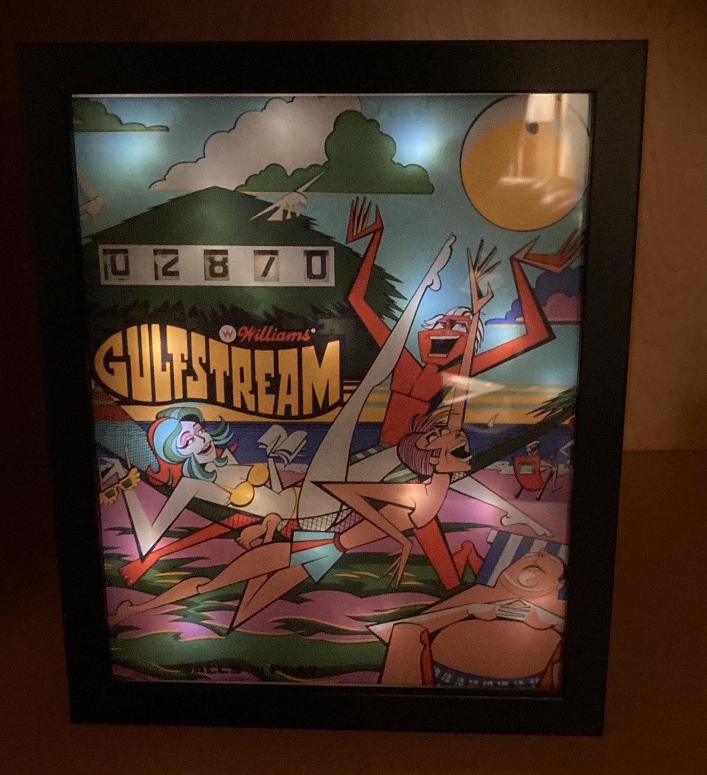 Retro Glow Pinball Art – 8"x 10" LED Framed Print - "GULFSTREAM"