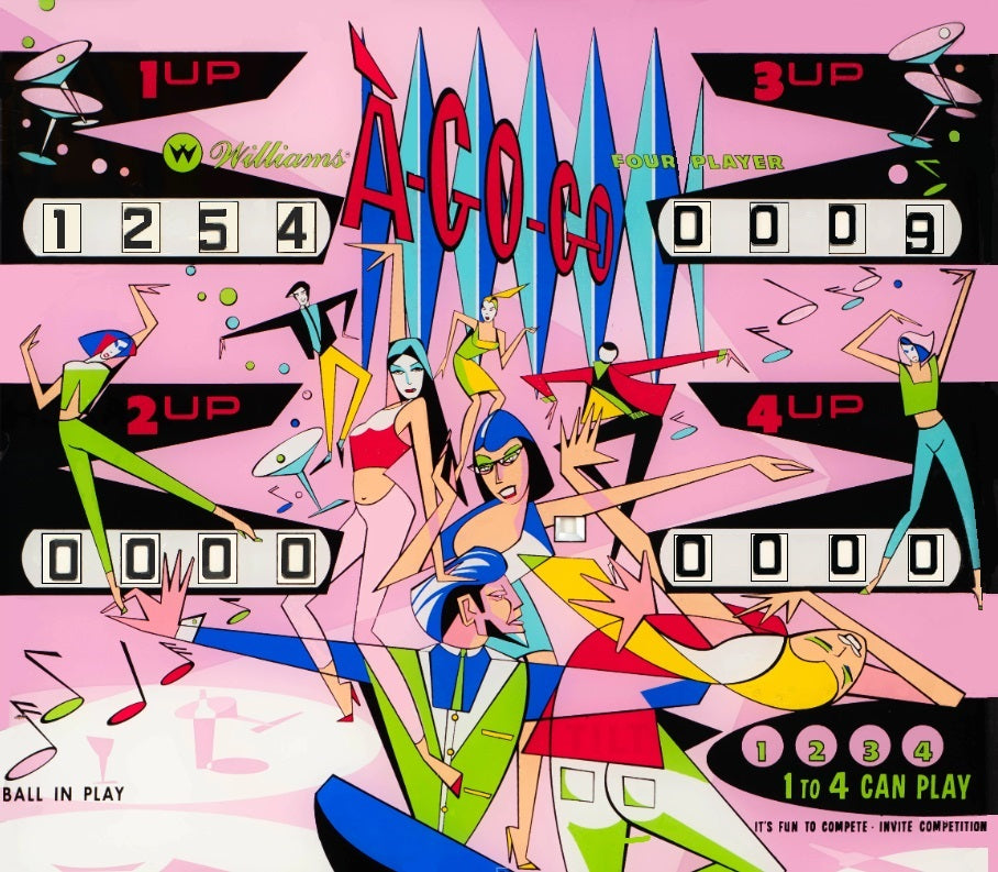 Retro Glow Pinball Art – 8"x10" LED Framed Print - "A-GO-GO"