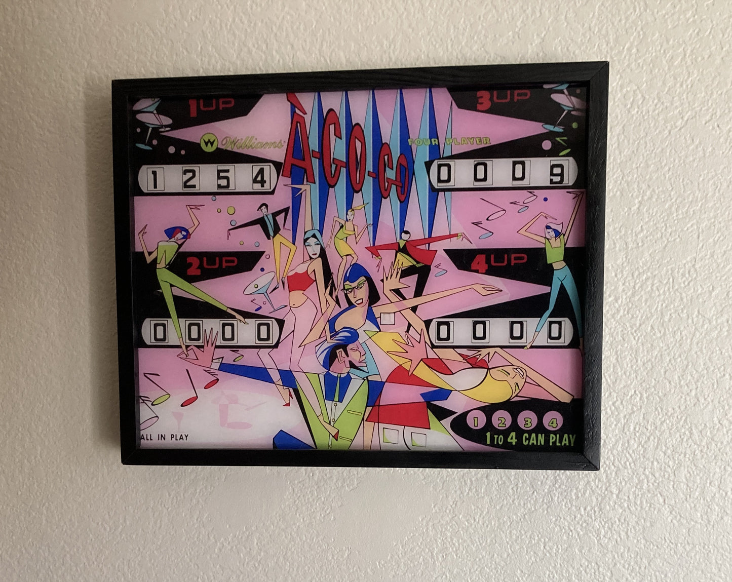 Arcade Glow XL – 16"x20" Illuminated Pinball Art Panel - "A-GO-GO"