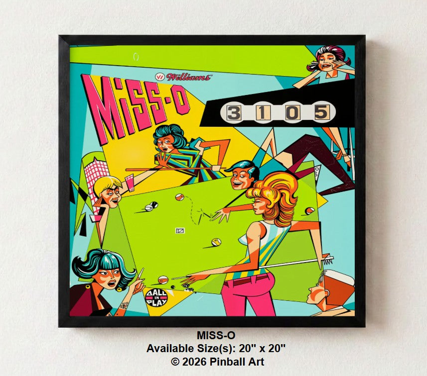 Miss-O Illuminated Pinball Artwork
