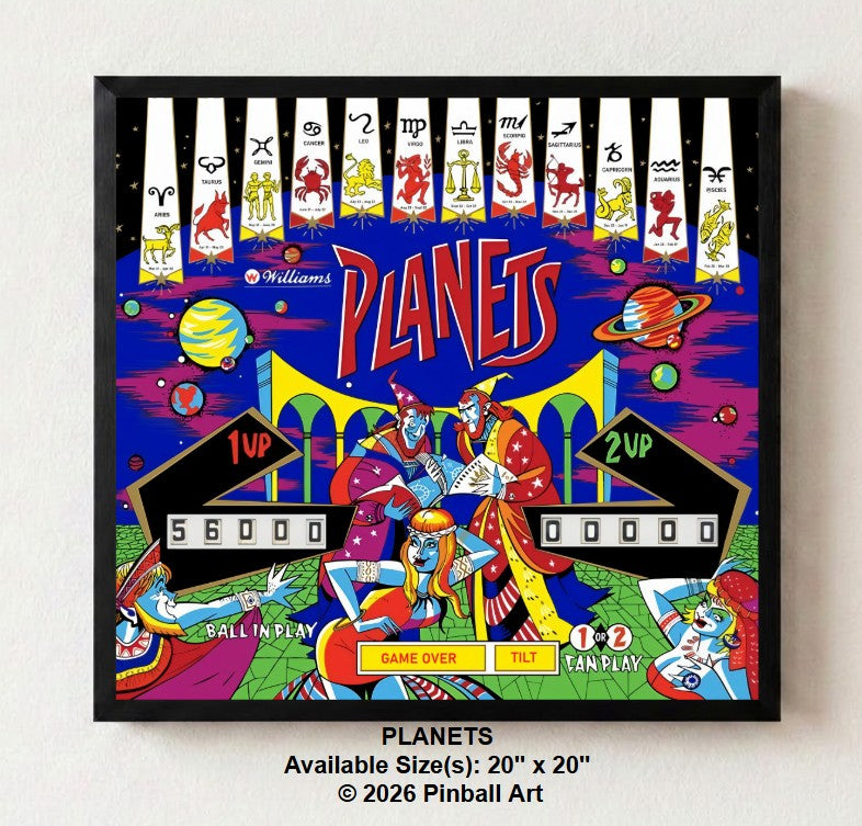 Planets Illuminated Pinball Artwork