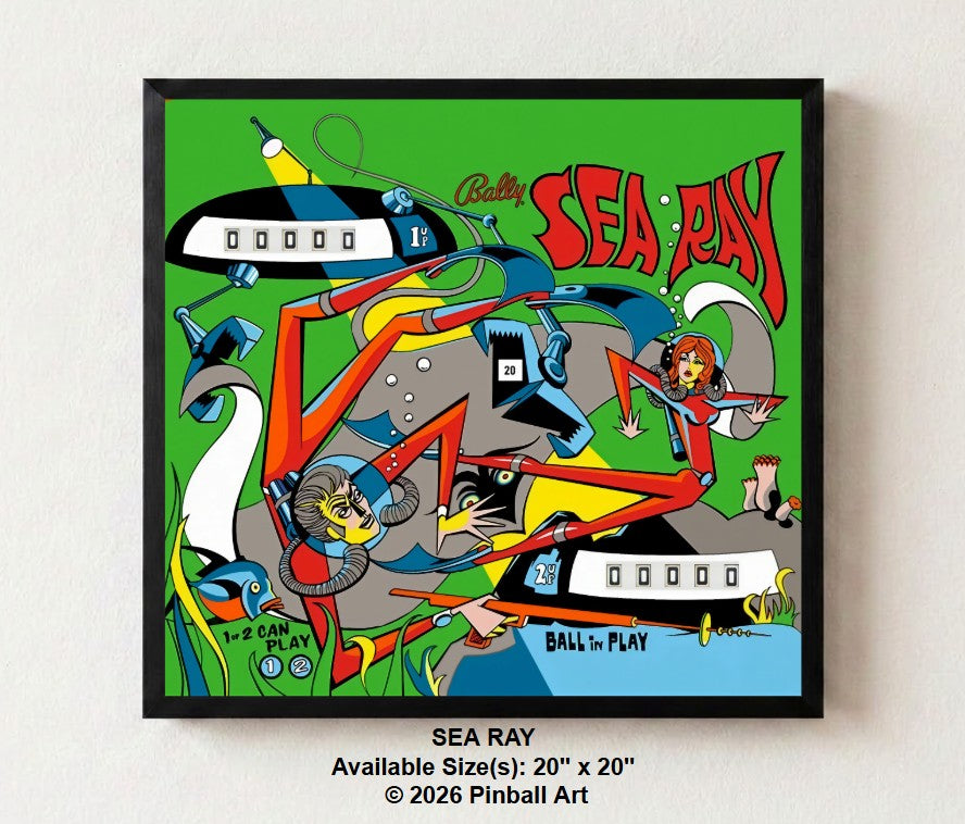 Sea Ray Illuminated Pinball Artwork