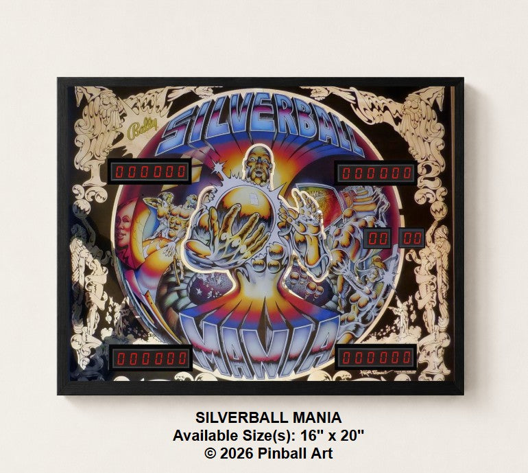 Silverball Mania Illuminated Pinball Artwork