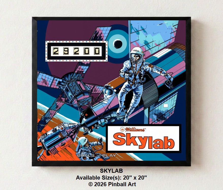 Sky Lab Illuminated Pinball Artwork