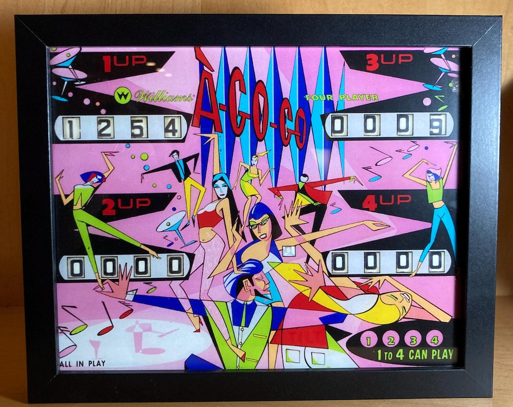 Retro Glow Pinball Art – 8"x10" LED Framed Print - "A-GO-GO"