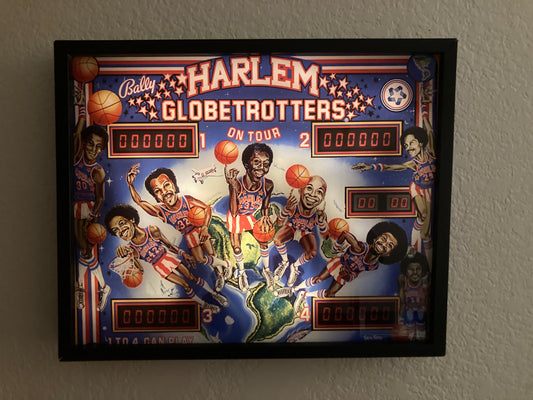Harlem Globetrotters on Tour – 16″ × 20″ Illuminated Pinball Art