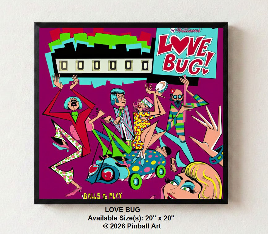 Love Bug Illuminated Pinball Artwork