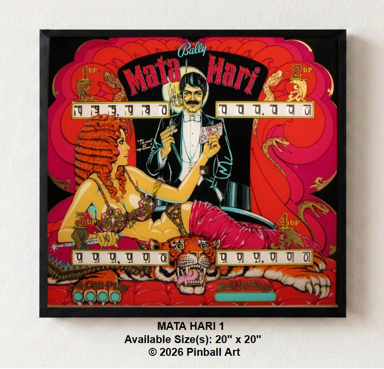 Mata Hari 1 Illuminated Pinball Artwork