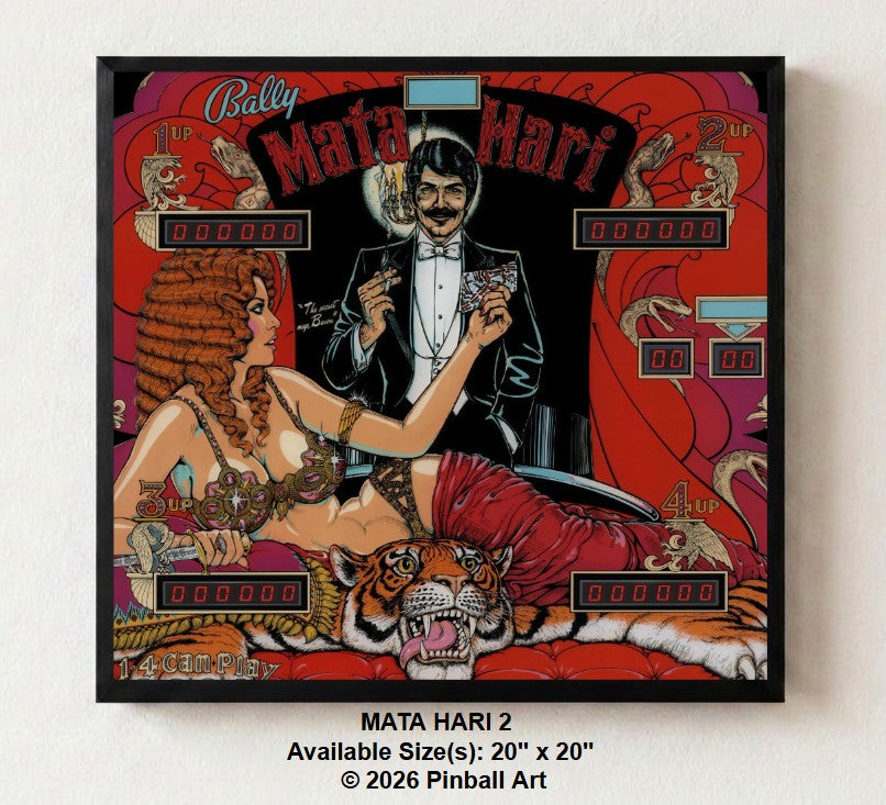 Mata Hari 2 Illuminated Pinball Artwork