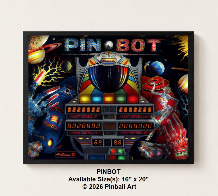 Pin Bot Illuminated Pinball Artwork