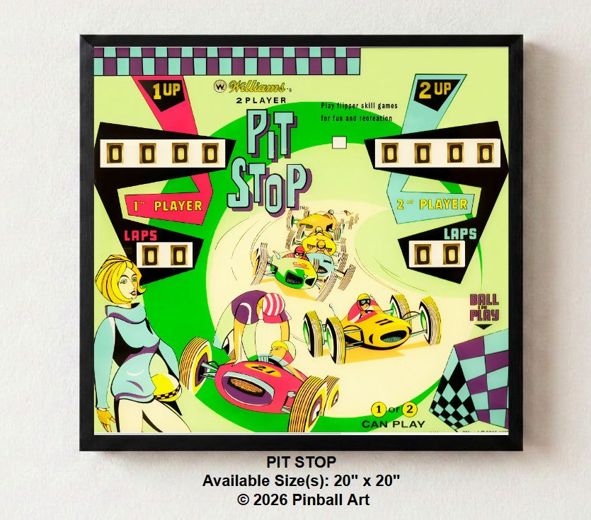 Pit Stop Illuminated Pinball Artwork