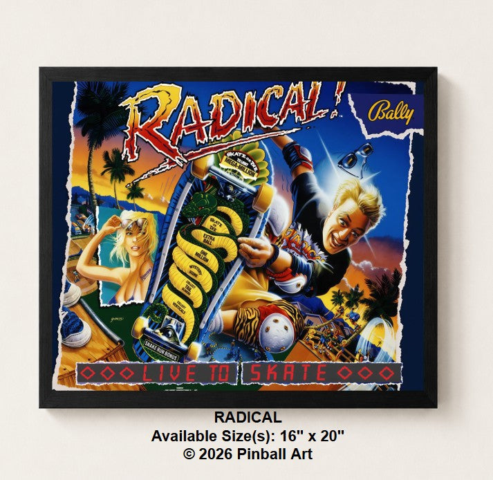 Radical Illuminated Pinball Artwork