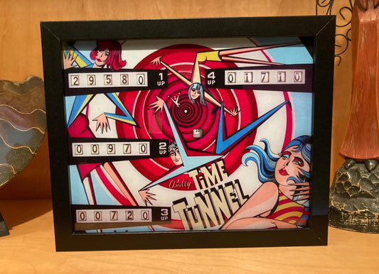 Retro Glow Pinball Art – 8"x 10" LED Framed Print - "TIME TUNNEL"