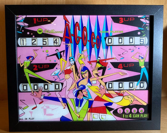 Retro Glow Pinball Art – 8"x10" LED Framed Print - "A-GO-GO"